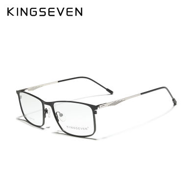 KINGSEVEN Titanium Alloy Optical Glasses Frame Men Square Myopia Prescription Eyeglasses Male Metal Eyewear