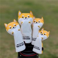 №■◐ Golf club head cover cute Shiba Inu wood club cover with yellow and white club protection cover