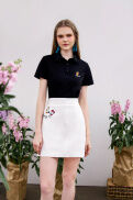 Polo T-shirts cotton màu đen 3ASTS1006 ADOREDRESS