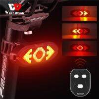 ₪ Bike Turn Signals Remote Control Bicycle Tail Light MTB LED Rear Light USB Rechargeable Cycling Taillight with Horn