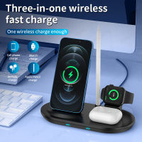 3 in 1 Desktop Wireless Charger ที่ถอดออกได้แบบพกพา Multi functional 15W Wireless Quick Charge BASE Stand