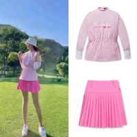 [COD] Korean single golf ladies autumn and winter sports fashion windbreaker slim-fit quick-drying pleated