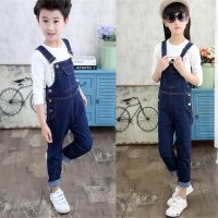 D&amp;BE เด็ก Denim Overalls Jumpsuit ฤดูใบไม้ร่วงยีนส์ฤดูใบไม้ผลิกางเกงเด็ก Bib กางเกงชายหญิงชุดมีสายกางเกงสำหรับวัยรุ่น