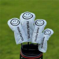 New Cute Smiley Lettering Golf Club Headcovers for Driver Fairway Woods #1 #3 #5 hybrid Cover Head Covers Fabrics Set Protector