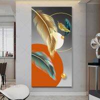 Modern Abstract Wall Art-ภาพวาดผ้าใบเส้นขนนกนอร์ดิกคุณภาพสูงเหมาะสำหรับตกแต่งบ้าน