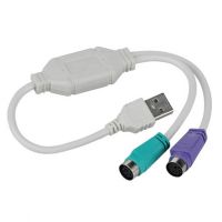 ✴☼ 1PC USB Male To PS/2 PS2 Female Converter Cable Cord Converter Adapter Keyboard