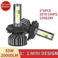 LED Bulbs H1 H8 H9 20000LM H11 LED Lamp For Auto Fog Light 9005 9006 HB3 HB4 Turbo H7 Car Haedlight 12V 24V 3560 Chip