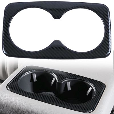 Rear Seat Water Cup Holder Cover Trim for Sport 2021 2022 Accessories, ABS Carbon Fiber