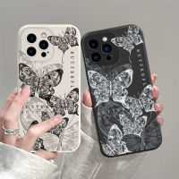 Caiweiqi เคสโทรศัพท์สำหรับ VIVO Y02S V25 Y16 V25E V9 Y35 Y33S Y21T Y21S Y33S Y22 Y91C Y15S Y31 Y11ที่สร้างสรรค์แฟชั่นสีดำและสีขาวสวยงามเคส TPU แบบนิ่มรูปผีเสื้อ