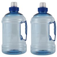 2X 1L Big Large BPA Free Sport Gym Training Party Drink Water Bottle Cap Kettle Color:Blue Capacity:1 L