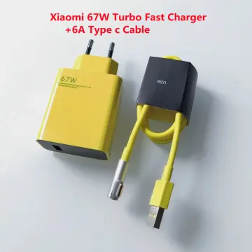 Xiaomi 67w Charger EU Original Turbo Charge Power Adapter 6A Type C Cable  For Xiaomi 11 12 Ultra Poco X3 X4 Pro F3 Redmi Note 11