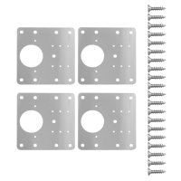4ชิ้นบานพับสำหรับประตูตู้ประตูห้องครัวบานพับตู้โลหะซ่อมยึดตู้แผ่นสแตนเลส ~