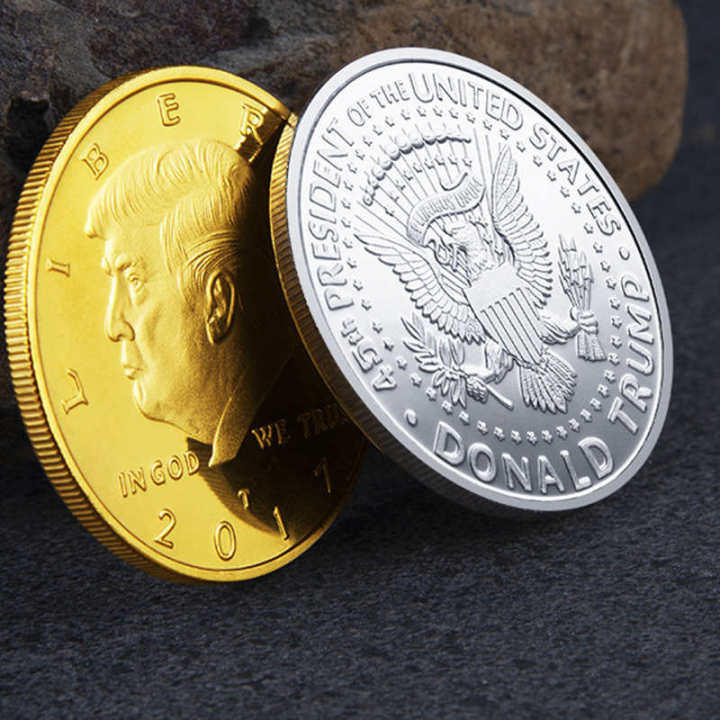 เหรียญที่ระลึกรูปนกอินทรีชุบประธานาธิบดีโดนัลด์ทรัมป์2017สินค้าใหม่ลดราคา