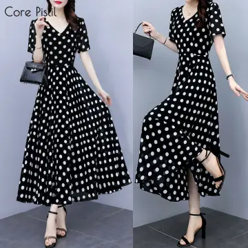 Buy Black White Polka Dots Dress online