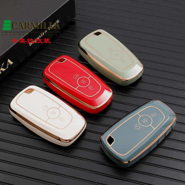 tpu-รถกุญแจรีโมทที่ครอบคลุมกรณีเชลล์-fob-สำหรับฟอร์ดขอบฟิวชั่นมัสแตง-explorer-f150-f250-f350-e-cosport-ป้องกันผู้ถือ-keyless
