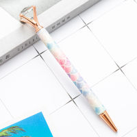 Rose Gold Pen Office Stationery Fashion Student Metal Pen Gold Powder Wrapping Metal Pen Gold Powder Diamond Ballpoint Pen