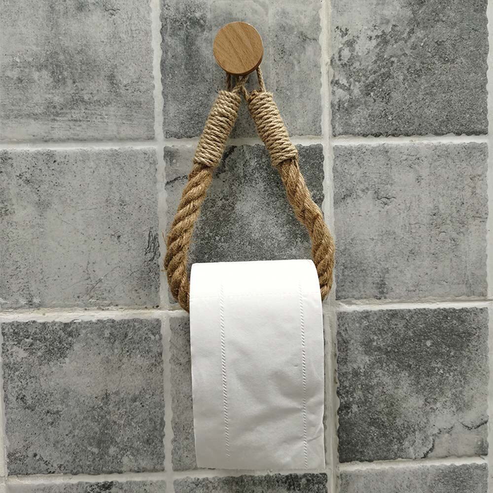 V75 Knitting Vintage Home Wall Mounted Kitchen Hotel Bathroom Supplies Towel Hanging Rope Toilet Paper Holder Storage Rack