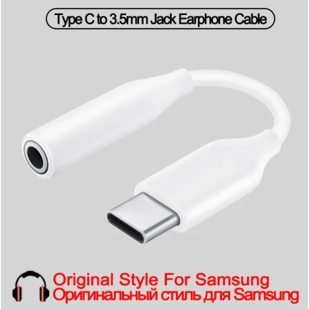 Original USBC headset jack adapter type c to 3.5mm audio cable for