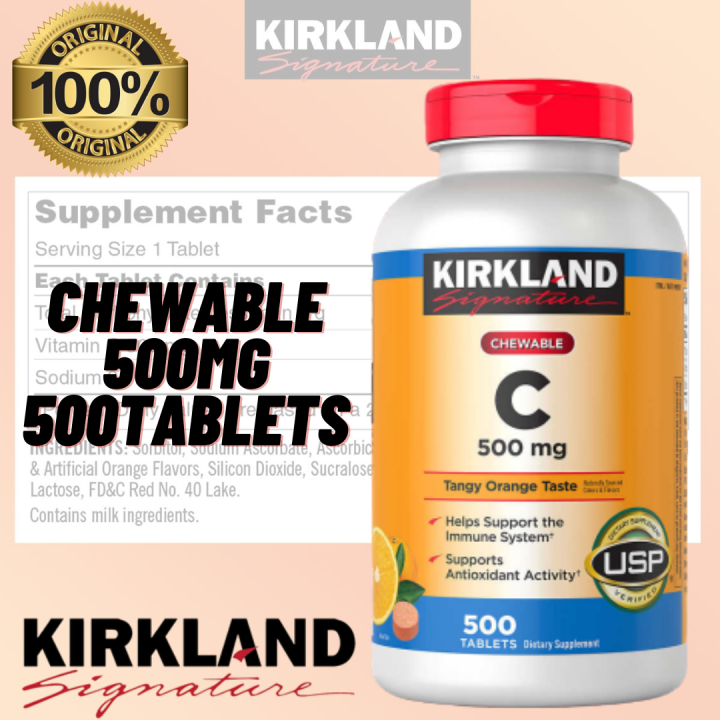 ORIGINAL IMPORTED KIRKLAND SIGNATURE VITAMIN C 500 MG TANGY ORANGE