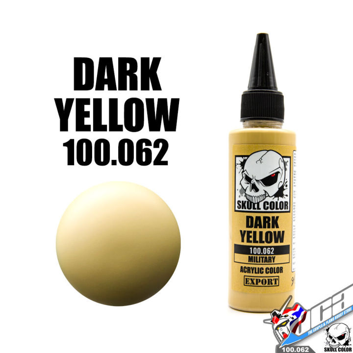 SKULL COLOR 100.062 DARK YELLOW ACRYLIC COLOR 60ML MILITARY COLOR สีอะครีลิกสำหรับพลาสติก โมเดล VCA GUNDAM