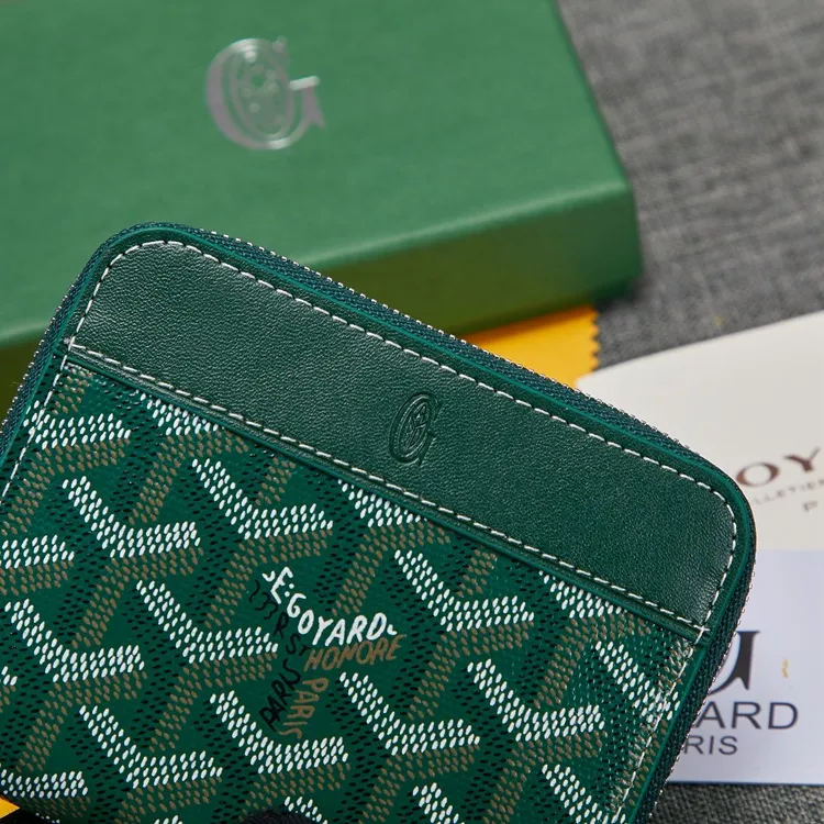Elegant upgrade 2021 boutique Goya goyard short zipper wallet card bag  female bag dog tooth small change clip