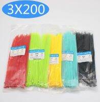 100pcs 3x200 width 2.5mm Self-Locking White Black Red Blue Yellow Green Nylon Wire Cable Zip Ties.Cable Ties