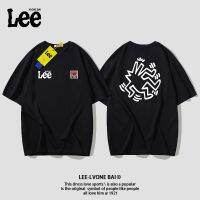 prevalent เสื้อยืดแขนสั้น ผ้าฝ้าย พิมพ์ลาย Lee สําหรับผู้ชาย และผู้หญิง t-shirt