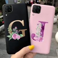 Nesaeเข้าที่☼เคสโทรศัพท์ Huawei P40 Lite เคส TPU นิ่ม Huawei P40 Lite E,เคสด้านหลังพิมพ์ลายดอกไม้ตัวอักษรน่ารักสำหรับ Huawei P40 P 40 Lite