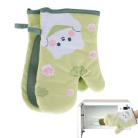 【CW】 Silicone Oven Gloves 1 Resistant Mitts With Insulation Cotton Hanging Cartoon Barbecue Grilling