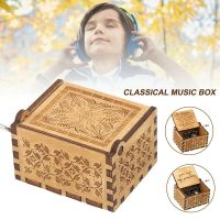 Wooden Music Box Mom to Daughter -You Are My Sunshine Engraved Christmas Gift Hand-Cranked Wooden Music Box Sunlight Crafts