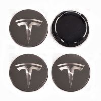 หมวกสติ๊กเกอร์ติดล้อสีเทาสำหรับ Tesla รุ่น3 S X Y 56มม.,4ชิ้นโลโก้ตราสัญลักษณ์