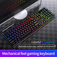 Gaming Keyboard Gamer Keyboard RGB Wired Backlit USB 104 Keycaps Ergonomic Keyboard Accessories For PC Laptop