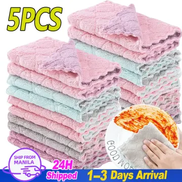 20pcs Kitchen Dish Cloths Dish Towels Absorbent Coral Fleece Cloth Fast  Drying Dish Rags Color random