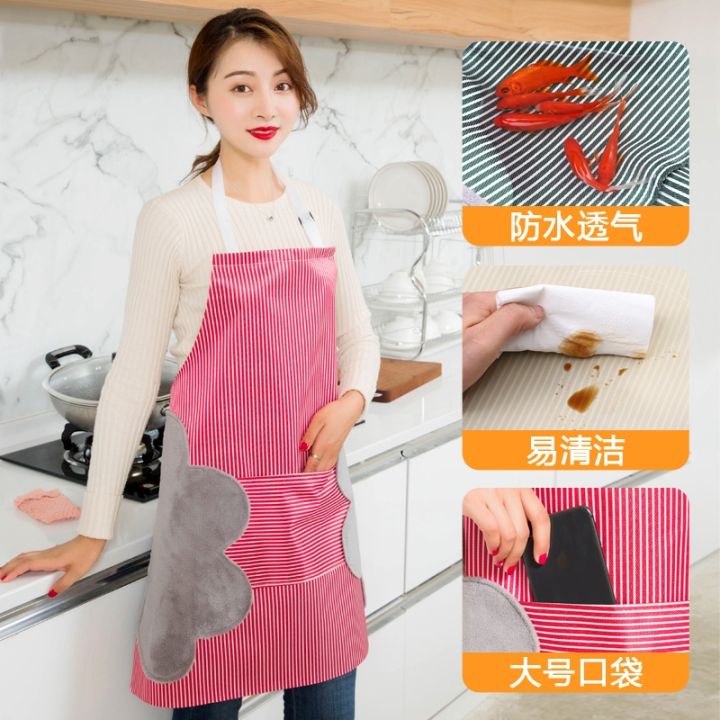 cod-apron-home-kitchen-womens-waterproof-and-oil-proof-japanese-style-cooking-overcoat-adult-fashion-can-wipe-hands-men