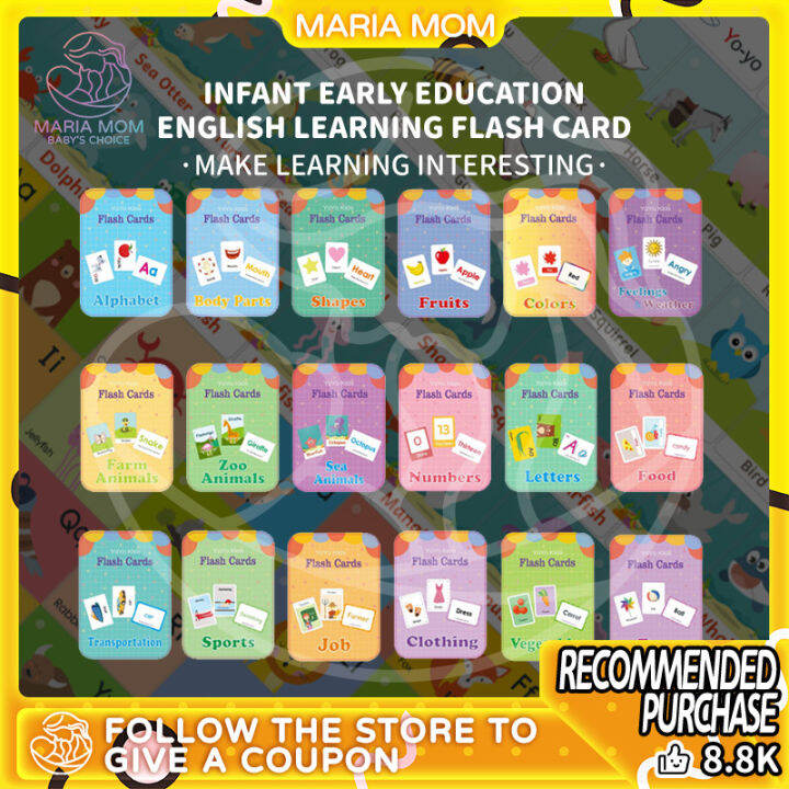 Flash Cards Baby Learning Card Family Preschool Education Learn English