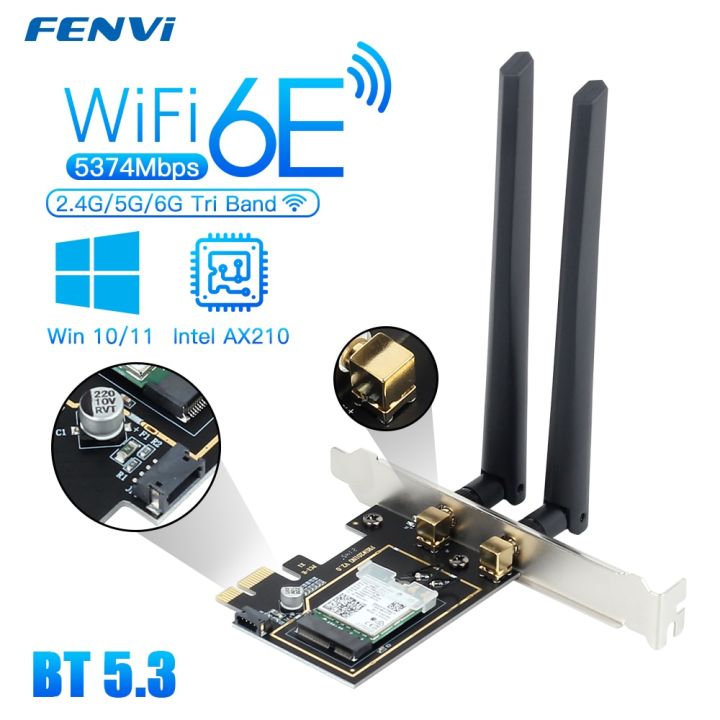 FENVI Wifi 6E Intel AX210 Pcie Wireless Network Card Adapter For