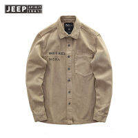 JEEP SPIRIT เสื้อทำงานเสื้อลำลองแนวเรโทรของผู้ชายสไตล์ทหารอเมริกันเสื้อคลุมแขนยาวแบบมีฮู๊ดฤดูใบไม้ร่วงและฤดูหนาว