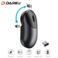 DAREU Bluetooth Wireless Mouse BT + 2.4Ghz Dual Mode Mini Mute Mice with Silent Rotary Switch For Left And Right Hand User