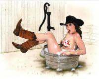 JMINE Div 5D Cowboys สาวห้องน้ำ Bath Lady Naked ผู้หญิงหมวกเพชรภาพวาดชุด Art Portrait 3D สีโดยเพชร