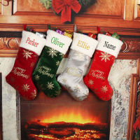 Personalized Christmas Stocking Family Christmas Tree Decor Merry Christmas Stocking Gift Boots or Bags Custom Unique Gift Idea Socks Tights