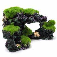 Resin Fish Tank Cave Moss Bridge Decor Aquarium Rockery Mountain View Coral Reef Rock Landscape Underwater Ornament