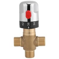 Thermostatic Mixing Valve Solid Brass G1/2 For Shower System Water Temperature Control Pipe Basin Thermostat Control