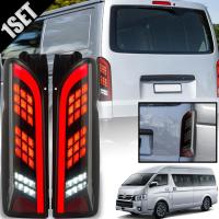 ไฟท้าายแต่ง VALENTI LED รถตู้ รุ่น โตโยต้า ไฮเอช คอมมิวเตอร์ TOYOTA HIACE COMMUTER ปี 2005 - 2018 สีสโม๊ค 1 คู่ รวมชุดสายไฟ และหลอดไฟ