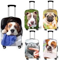 High Stretch Luggage Protective Cover Cute Dog Cat Animal Print Travel Accessory Suitable for 18-32 Inch Suitcase Luggage Cover