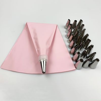 【CC】✷☜  Hot 26Pcs/Set Silicone Pastry Tips Icing Piping Reusable  24 Nozzle Set Decorating Tools
