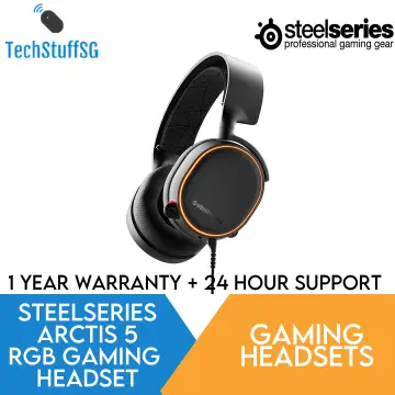 SteelSeries Arctis 5 - RGB Illuminated Gaming Headset with DTS Headphone: X  v2.0 Surround - for PC and PlayStation 4 - Black 