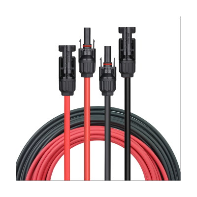 1Set Solar Extension Cable Wire Black + Red 12AWG(4mm2) with Female and Male Solar Connector Solar Panel Extension Cable Red&amp;Black Solar Extension Cable