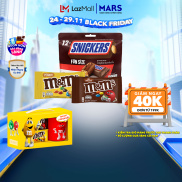 Combo Kẹo Sô Cô La Snicker 240g, M&M Sữa 180g, M&M Đậu Phộng 180g