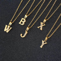 【CW】New Gold Color Letter Choker Necklace for Women Stainless Steel Alphabet Crystal Pendant Chain Necklaces collares 2020 Jewelry