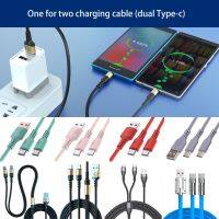 2 in 1 Dual Type C Charging Cable Only Charge Two in one Data Cable Fast Charging Cable for Phones 1.2/1.5/2M Cables  Converters